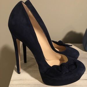 Jimmy Choo Navy Suede Heels